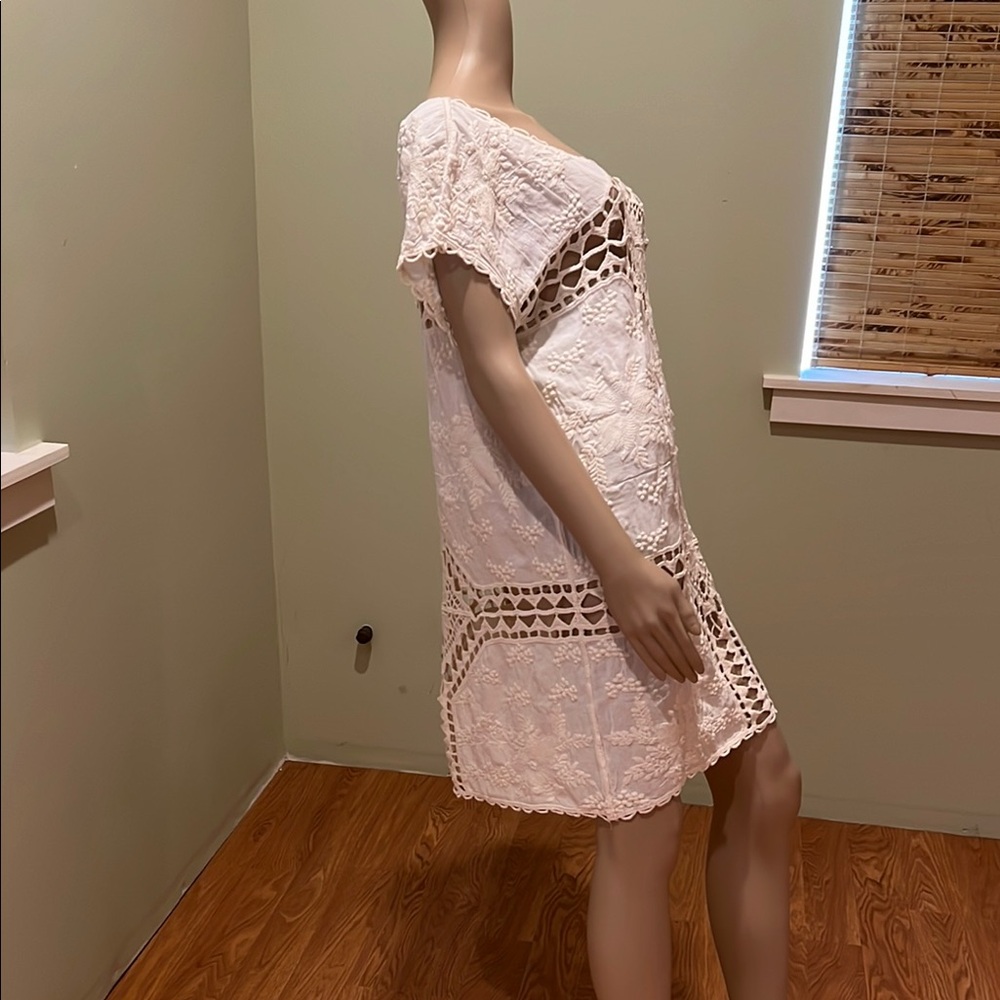 Cream Crochet Swim Cover-Up In 100% Cotton Size M/L - Picture 2 of 7